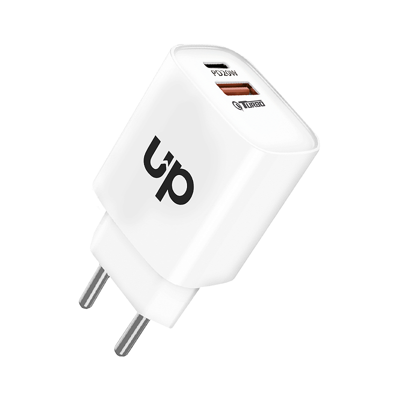 Carregador de Tomada USB-A e USB-C 20W Branco UP Electronics