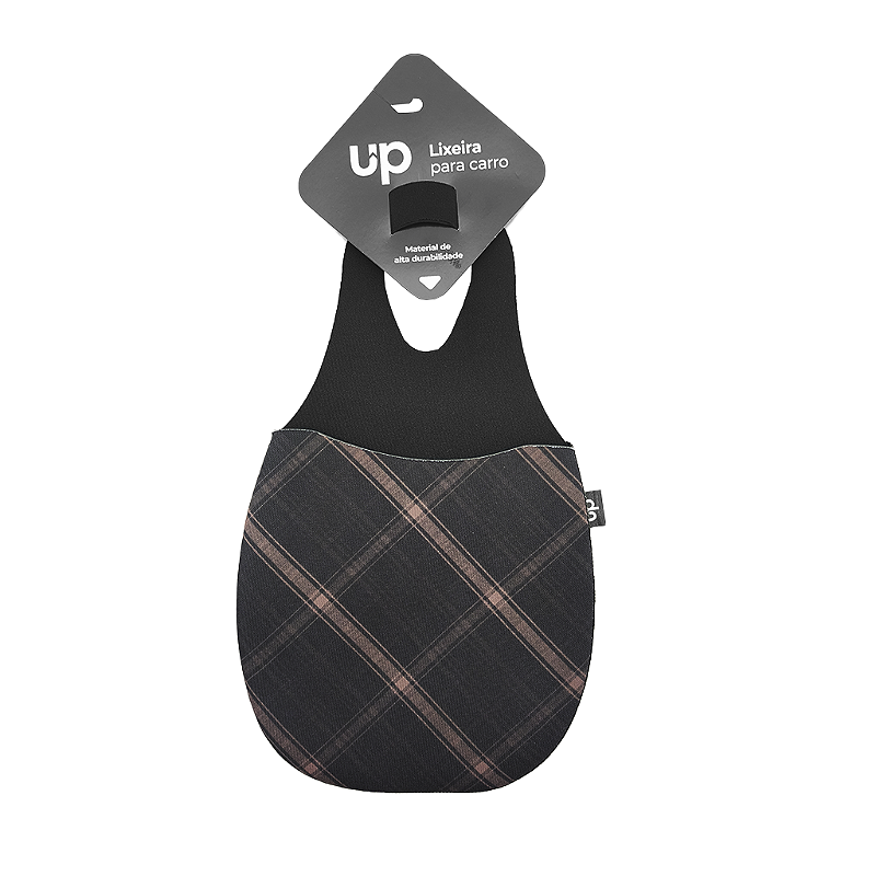 Lixeira para Carro Neoprene Xadrez Amarelo UP Electronics